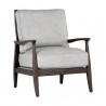 Sunpan Fedele Lounge Chair - Saloon Light Grey Leather - Front Side Angle