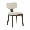 Sunpan Ricket Dining Chair Dark Brown - Dove Cream - Front Side Angle - Sunpan Ricket Dining Chair Dark Brown - Dove Cream - Front Side Angle