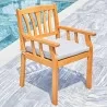 Vifah Kapalua Honey Nautical Outdoor Eucalyptus Wooden Dining Chair, Side Angle - Vifah Kapalua Honey Nautical Outdoor Eucalyptus Wooden Dining Chair, Side Angle