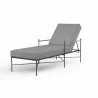 Provence Chaise Lounge in Canvas Granite w/ Self Welt - Front Side Angle - Provence Chaise Lounge in Canvas Granite w/ Self Welt - Front Side Angle