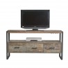 Crawford and Burke Stewart Antique Gray 60" Media Console, Front Angle