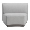 Sunpan Jaclyn Modular Armless Chair in Egypt Light Grey-Danny Medium Grey - Front Angle