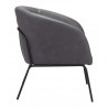 Zuo Modern Quinten Accent Chair Vintage in Gray- Side View