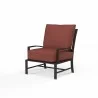 La Jolla Club Chair in Canvas Henna w/ Self Welt - Front Side Angle - La Jolla Club Chair in Canvas Henna w/ Self Welt - Front Side Angle
