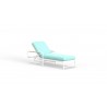 Sabbia Chaise in Dupione Celeste, No Welt - Front Side Angle
