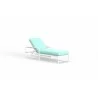 Sabbia Chaise in Dupione Celeste, No Welt - Front Side Angle - Sabbia Chaise in Dupione Celeste, No Welt - Front Side Angle