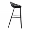 Moe's Home Collection Piazza Outdoor Bar Stool - Black - Side - Moe's Home Collection Piazza Outdoor Bar Stool - Black - Side