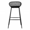 Moe's Home Collection Piazza Outdoor Bar Stool - Black - Rear - Moe's Home Collection Piazza Outdoor Bar Stool - Black - Rear