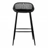 Moe's Home Collection Piazza Outdoor Bar Stool - Black - Front - Moe's Home Collection Piazza Outdoor Bar Stool - Black - Front