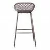 Moe's Home Collection Piazza Outdoor Bar Stool - Grey - Rear - Moe's Home Collection Piazza Outdoor Bar Stool - Grey - Rear