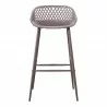 Moe's Home Collection Piazza Outdoor Bar Stool - Grey - Front - Moe's Home Collection Piazza Outdoor Bar Stool - Grey - Front