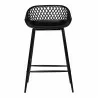 Moe's Home Collection Piazza Outdoor Counter Stool in Black/Grey - Front Angle - Moe's Home Collection Piazza Outdoor Counter Stool in Black/Grey - Front Angle
