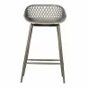 Moe's Home Collection Piazza Outdoor Counter Stool in Black/Grey - Front Angle - Moe's Home Collection Piazza Outdoor Counter Stool in Black/Grey - Front Angle