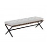 Sunpan Kenji Bench Small - Black - Mina Light Grey - Front Side Angle