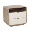 Sunpan Kayden Nightstand - Cream Shagreen - Front Side Angle