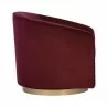 Sunpan Hazel Swivel Lounge Chair in Gold - Burgundy Sky - Side Angle - Sunpan Hazel Swivel Lounge Chair in Gold - Burgundy Sky - Side Angle