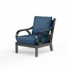Monterey Club Chair in Spectrum Indigo w/ Self Welt - Front Side Angle - Monterey Club Chair in Spectrum Indigo w/ Self Welt - Front Side Angle