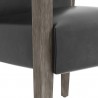 Sunpan Earl Dining Armchair in Ash Grey - Brentwood Charcoal Leather - Seat Closeup Angle