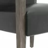 Sunpan Earl Dining Armchair in Ash Grey - Brentwood Charcoal Leather - Seat Closeup Angle - Sunpan Earl Dining Armchair in Ash Grey - Brentwood Charcoal Leather - Seat Closeup Angle