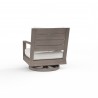 Laguna Swivel Club Rocker in Canvas Flax, No Welt - Back Side Angle