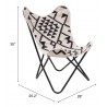 Rabat Accent Chair Beige & Black- Seat Dimension