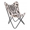 Rabat Accent Chair Beige & Black- Side View