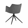 Sunpan Griffin Swivel Dining Armchair in Town Grey - Roman Grey - Back Side Angle - Sunpan Griffin Swivel Dining Armchair in Town Grey - Roman Grey - Back Side Angle