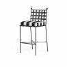Provence Barstool in Cabana Classic w/ Self Welt* Grade B - Front Side Angle - Provence Barstool in Cabana Classic w/ Self Welt* Grade B - Front Side Angle