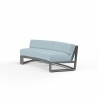 Redondo Curved Sofa in Canvas Skyline, No Welt - Front Side Angle