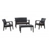 Alaska 4-Piece Seating Set with Cushions-Anthracite Front Angle