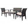 Alaska 4-Piece Seating Set with Cushions-Anthracite Cream