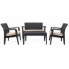 Alaska 4-Piece Seating Set with Cushions-Anthracite Cream