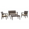 Alaska 4-Piece Seating Set with Cushions-Brown Cream
