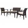 Alaska 4-Piece Seating Set with Cushions-Brown Cream Side