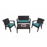Alaska 4-Piece Seating Set with Cushions-Brown Teal