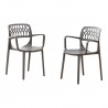 Rainbow Outdoor Elsa Set of 2 Stackable Armchair Cappuccino
