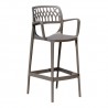 Rainbow Outdoor Elsa Set of 2 Stackable Barstool Cappuccino 