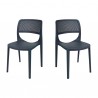 Rainbow Outdoor Mila Set of 2 Stackable Side Chair Anthracite