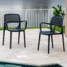 Rainbow Outdoor Mila Set of 2 Stackable Armchair Anthracite
