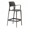 Rainbow Outdoor Mila Set of 2 Stackable Barstool Cappuccino Side