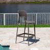 Rainbow Outdoor Mila Set of 2 Stackable Barstool Cappuccino