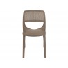 Rainbow Outdoor Mila Set of 2 Stackable Side Chair Front Cappuccino