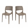 Rainbow Outdoor Mila Set of 2 Stackable Side Chair Cappuccino