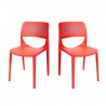 Rainbow Outdoor Mila Set of 2 Stackable Side Chair Red