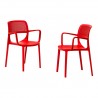 Rainbow Outdoor Mila Set of 2 Stackable Armchair Red