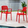 Rainbow Outdoor Mila Set of 2 Stackable Armchair Red