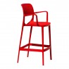 Rainbow Outdoor Mila Set of 2 Stackable Barstool Red