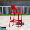 Rainbow Outdoor Mila Set of 2 Stackable Barstool Red