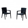 Rainbow Outdoor Montana Set of 2 Stackable Armchair Anthracite