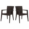 Rainbow Outdoor Montana Set of 2 Stackable Armchair Brown